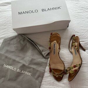 ULTRA RARE Archival Manolo Blahnik Ribbon Rosette Mules - SS 1996- Size 37.5